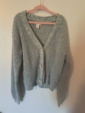 Cat & Jack Soft Mint Green Ribbed Button-Front Cardigan